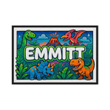 Emmitt Name Art - Dinosaur Adventure personalized wall print for kids