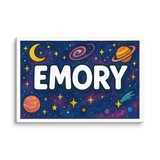 Emory Name Art - Space Explorers personalized wall print for kids