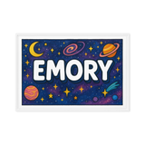 Emory Name Art - Space Explorers personalized wall print for kids
