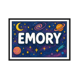Emory Name Art - Space Explorers personalized wall print for kids