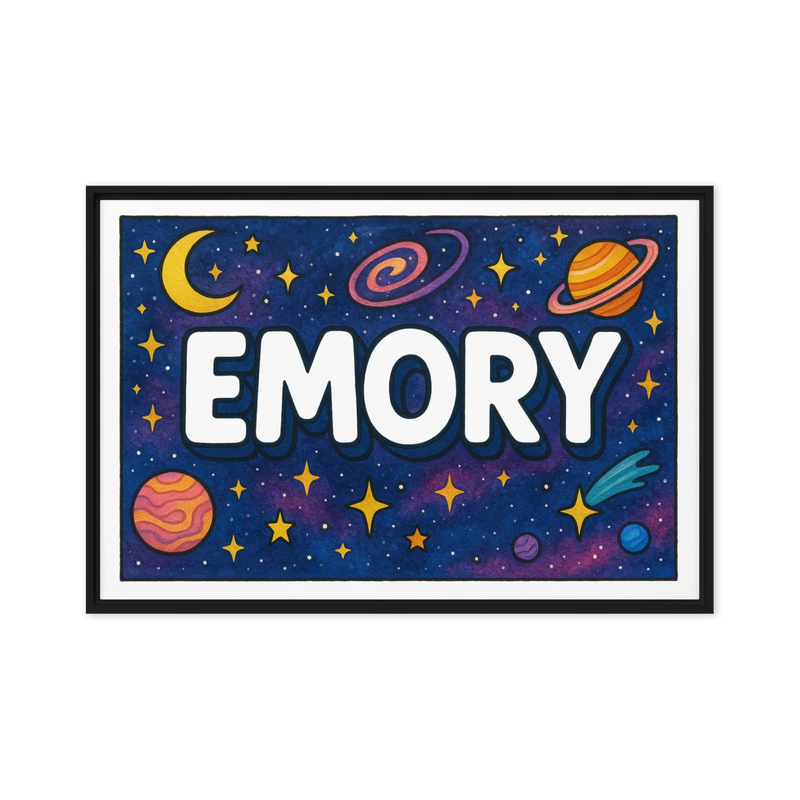 Emory Name Art - Space Explorers personalized wall print for kids