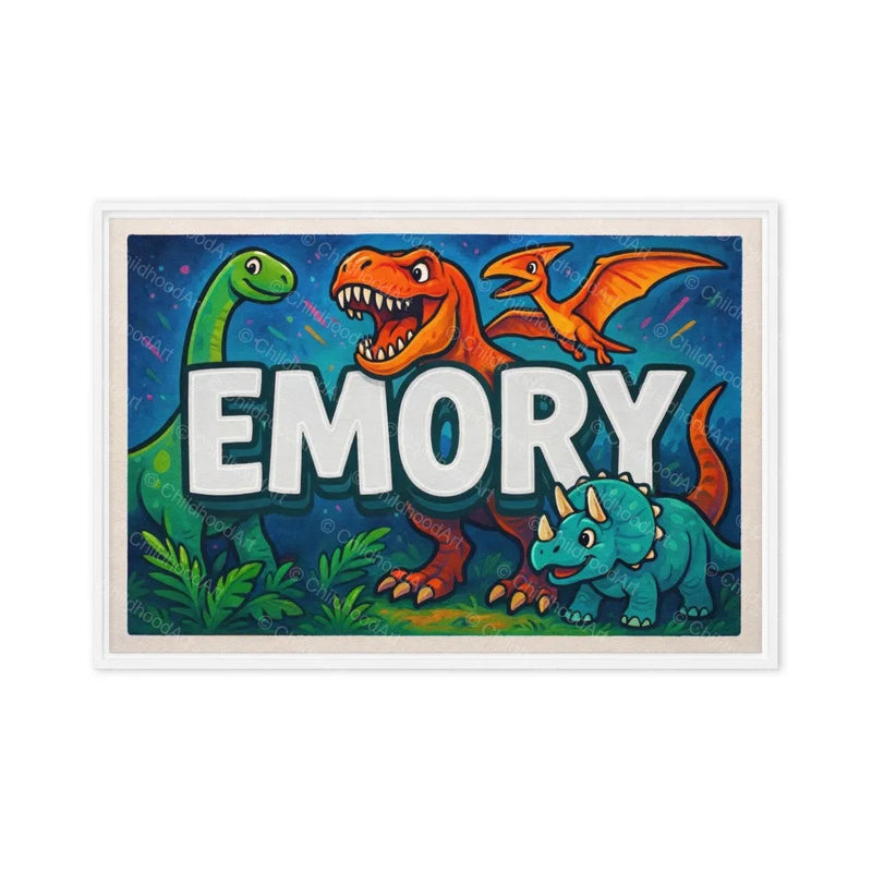 Emory Name Art - Dinosaur Adventure personalized wall print for kids