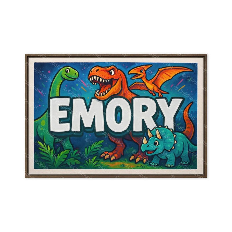 Emory Name Art - Dinosaur Adventure personalized wall print for kids