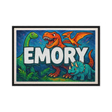 Emory Name Art - Dinosaur Adventure personalized wall print for kids