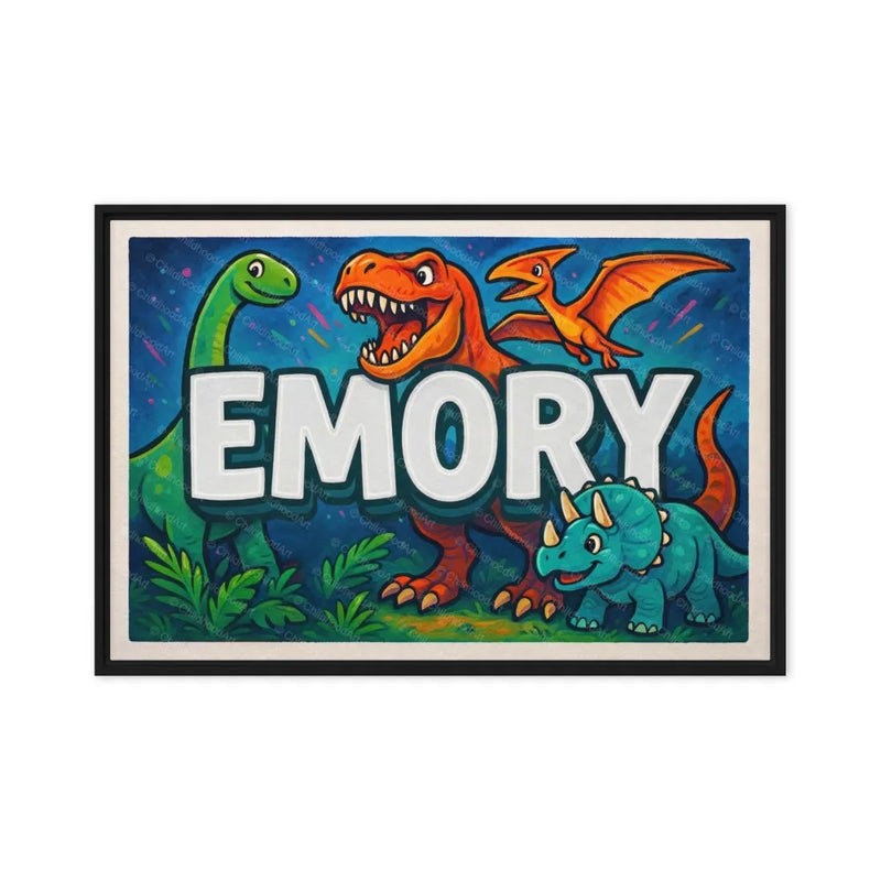 Emory Name Art - Dinosaur Adventure personalized wall print for kids