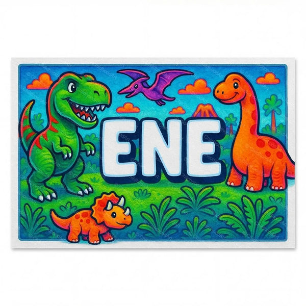 Ene Name Art - Dinosaur Adventure Personalized Wall Art