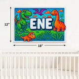 Ene Name Art - Dinosaur Adventure personalized wall print for kids