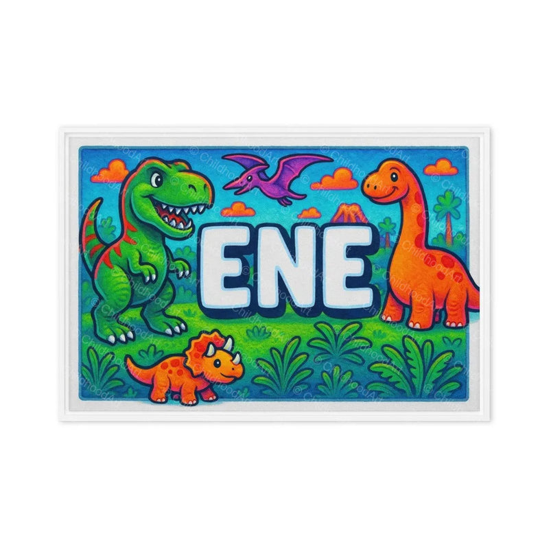 Ene Name Art - Dinosaur Adventure personalized wall print for kids