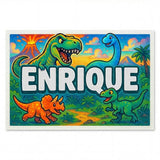Enrique Name Art - Dinosaur Adventure personalized wall print for kids