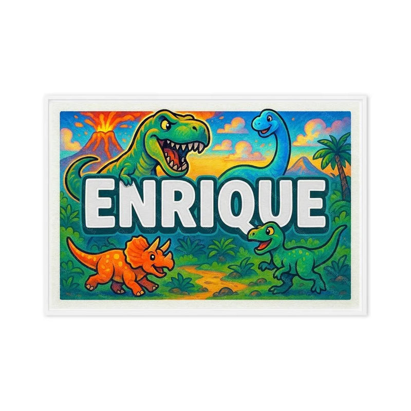 Enrique Name Art - Dinosaur Adventure personalized wall print for kids