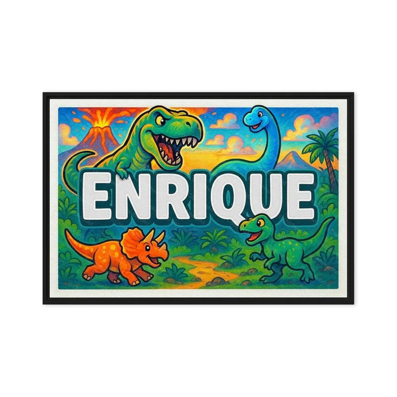 Enrique Name Art - Dinosaur Adventure personalized wall print for kids