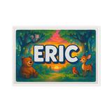 Eric Name Art - Forest Friends personalized wall print for kids