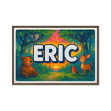 Eric Name Art - Forest Friends personalized wall print for kids