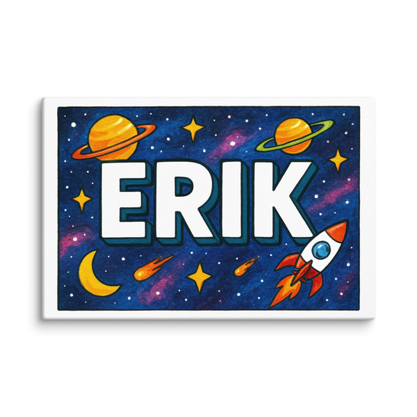 Erik Name Art - Space Explorers Personalized Wall Art