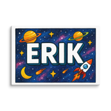 Erik Name Art - Space Explorers personalized wall print for kids