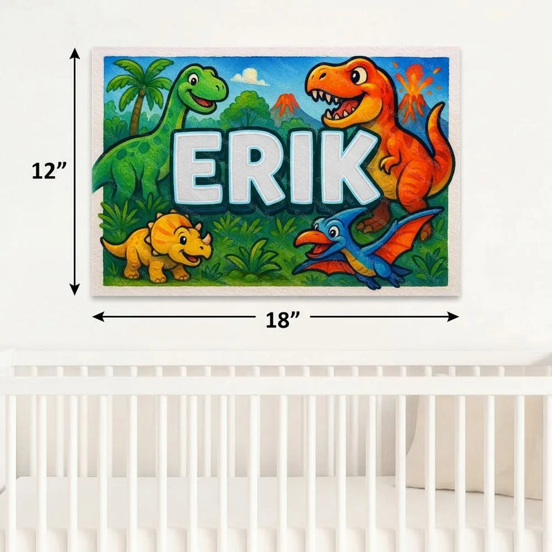 Erik Name Art - Dinosaur Adventure personalized wall print for kids