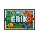 Erik Name Art - Dinosaur Adventure personalized wall print for kids