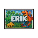 Erik Name Art - Dinosaur Adventure personalized wall print for kids