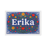 Erika Name Art - Floral Farmhouse personalized wall print for kids