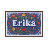 Erika Name Art - Floral Farmhouse personalized wall print for kids