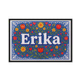 Erika Name Art - Floral Farmhouse personalized wall print for kids