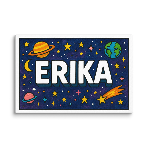 Erika Name Art - Space Explorers Personalized Wall Art