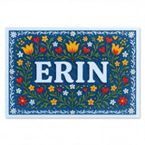 Erin Name Art - Floral Farmhouse personalized wall print for kids