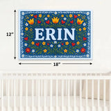 Erin Name Art - Floral Farmhouse personalized wall print for kids