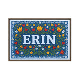 Erin Name Art - Floral Farmhouse personalized wall print for kids