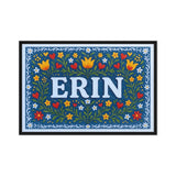 Erin Name Art - Floral Farmhouse personalized wall print for kids