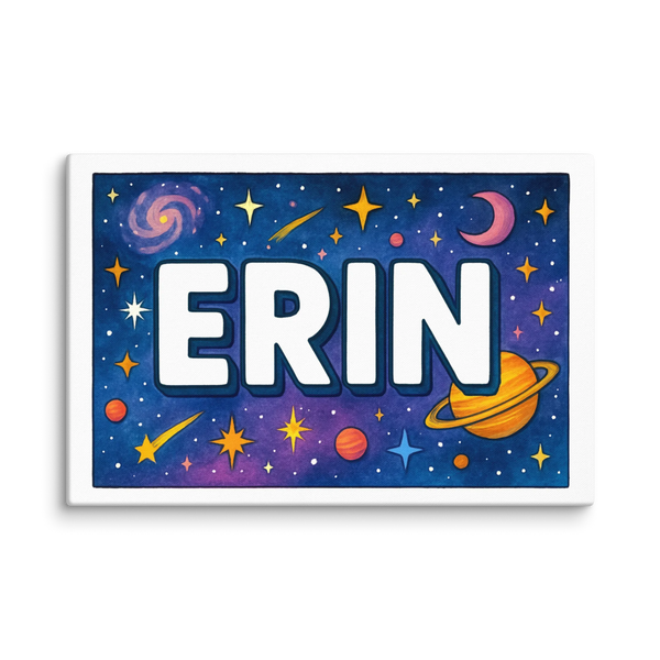 Erin Name Art - Space Explorers Personalized Wall Art