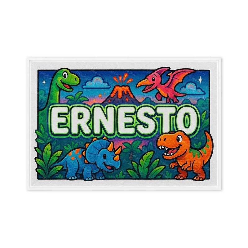Ernesto Name Art - Dinosaur Adventure personalized wall print for kids
