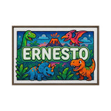 Ernesto Name Art - Dinosaur Adventure personalized wall print for kids