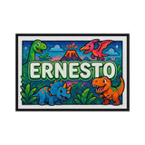 Ernesto Name Art - Dinosaur Adventure personalized wall print for kids