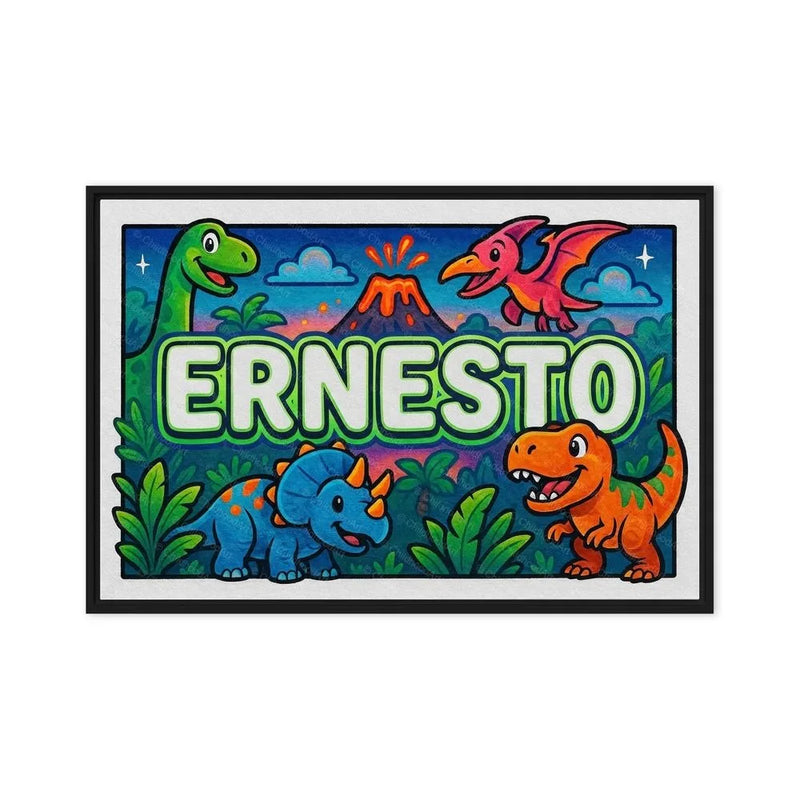 Ernesto Name Art - Dinosaur Adventure personalized wall print for kids