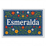Esmeralda Name Art - Floral Farmhouse personalized wall print for kids