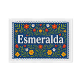 Esmeralda Name Art - Floral Farmhouse personalized wall print for kids