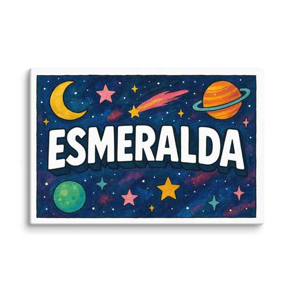 Esmeralda Name Art - Space Explorers Personalized Wall Art