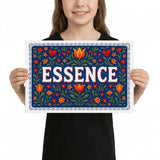 Essence Name Art - Floral Farmhouse personalized wall print for kids
