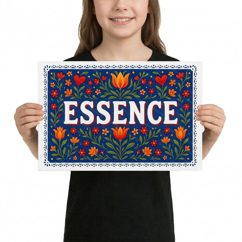 Essence Name Art - Floral Farmhouse personalized wall print for kids