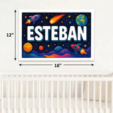 Esteban Name Art - Space Explorers personalized wall print for kids