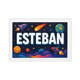 Esteban Name Art - Space Explorers personalized wall print for kids