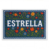 Estrella Name Art - Floral Farmhouse personalized wall print for kids