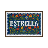 Estrella Name Art - Floral Farmhouse personalized wall print for kids
