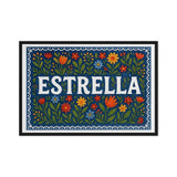 Estrella Name Art - Floral Farmhouse personalized wall print for kids