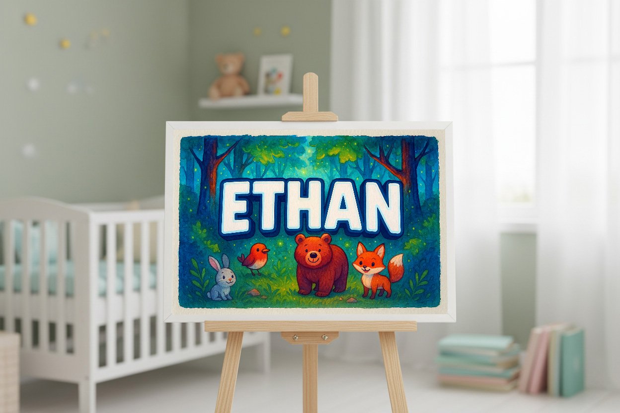 Personalized name art for Ethan
