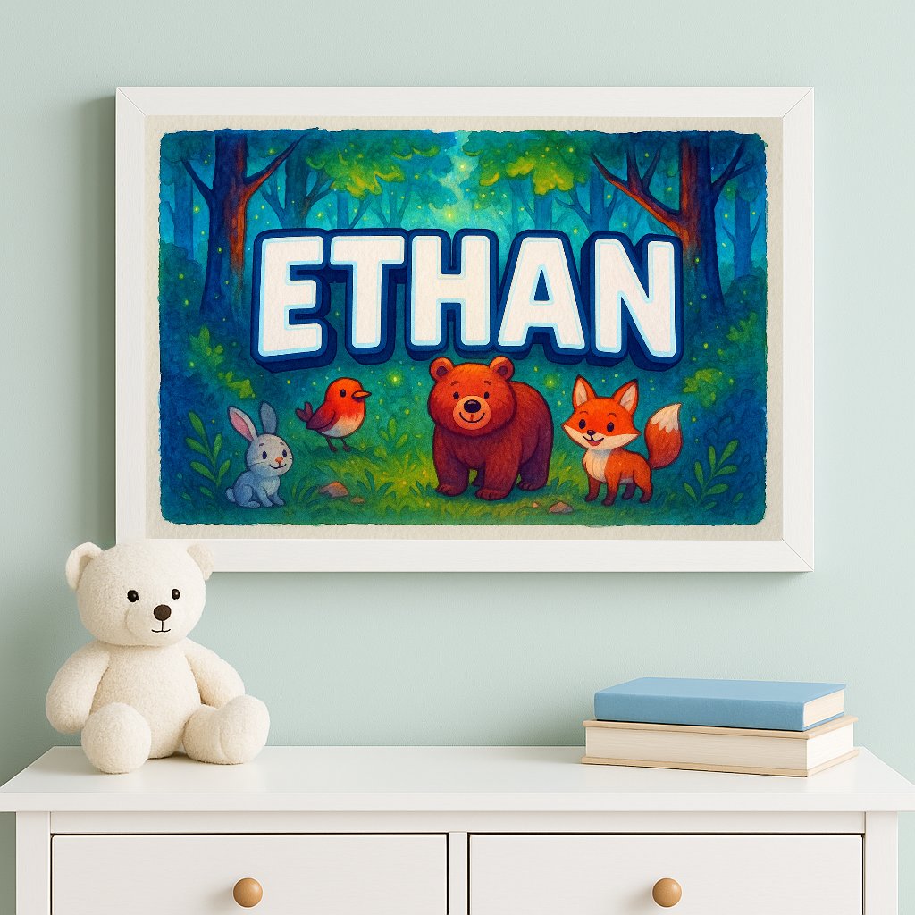 Personalized name art for Ethan