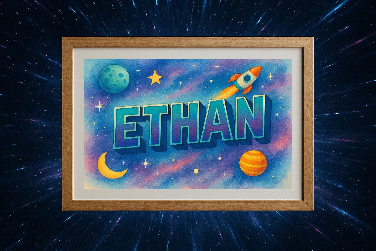Ethan Personalized Outer Space Art 2367