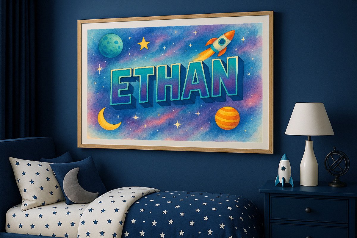 Ethan Personalized Outer Space Art 2367
