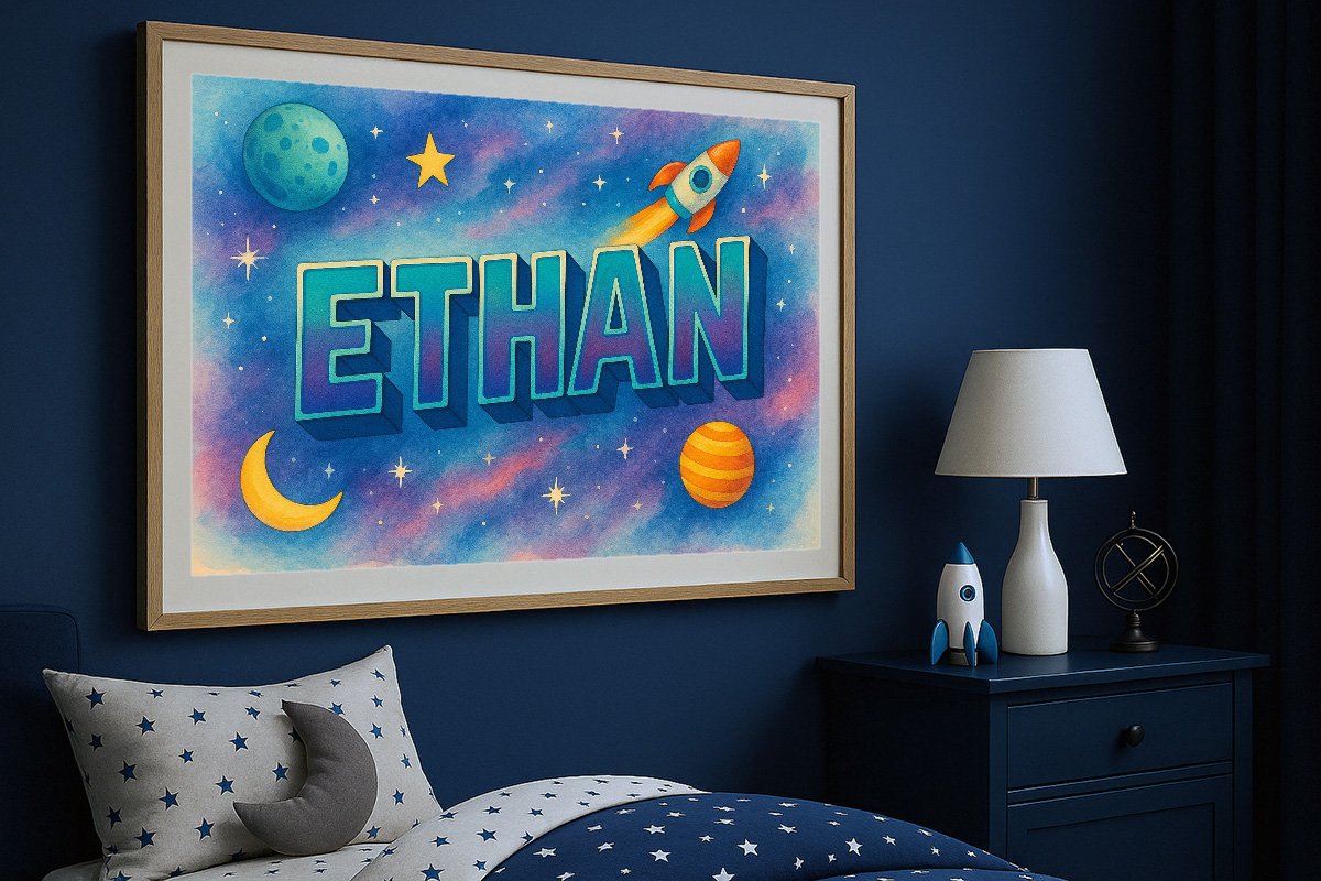 Ethan Personalized Outer Space Art 2367